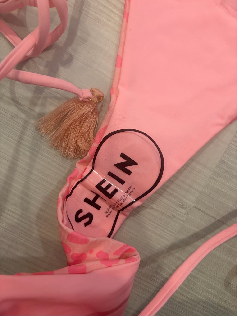 Pink Leopard Print String Bikini Swim Set - Picture 3 of 5